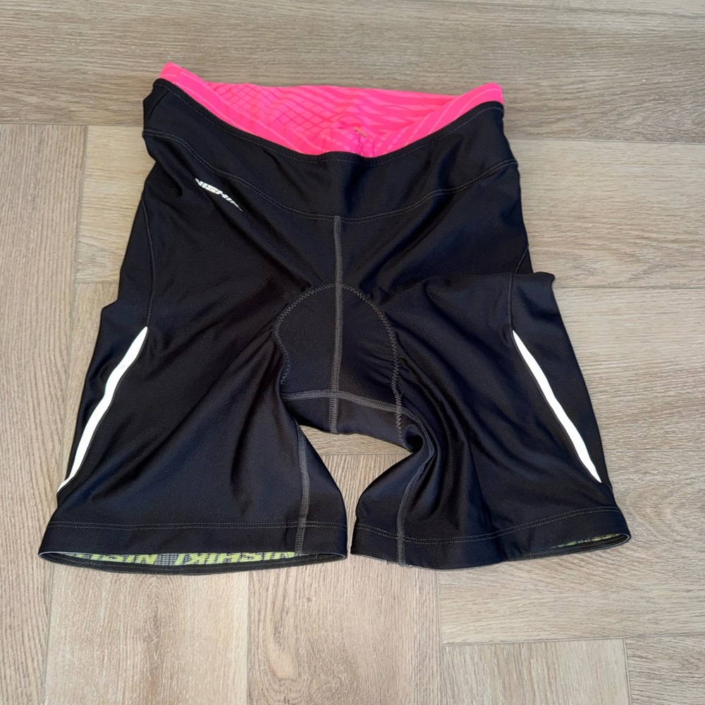 Women’s Nishiki Large Black & Pink Padded Cycling Shorts